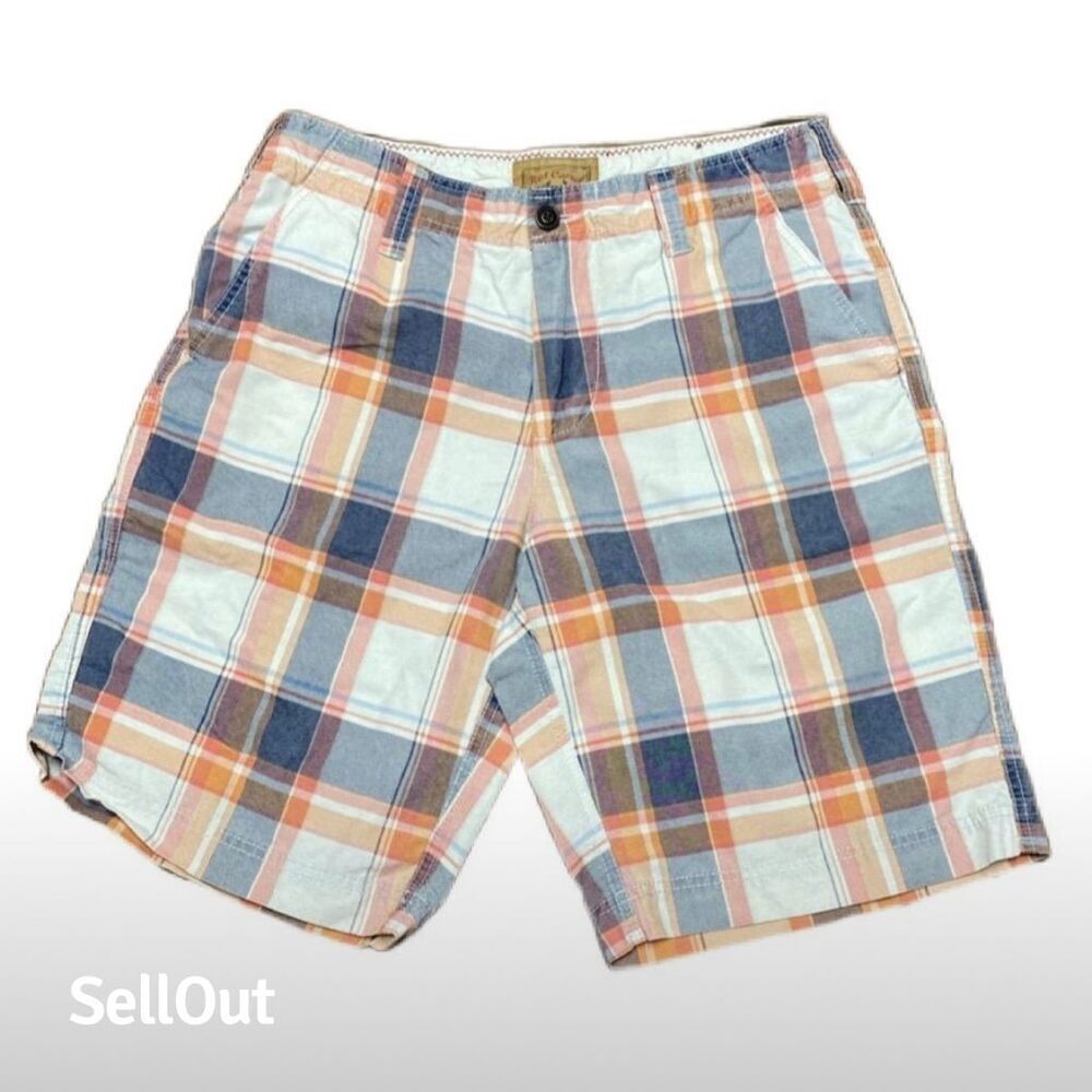 Red Camel Men's Plaid Chino Shorts Size 32 Multicolor Summer Casual